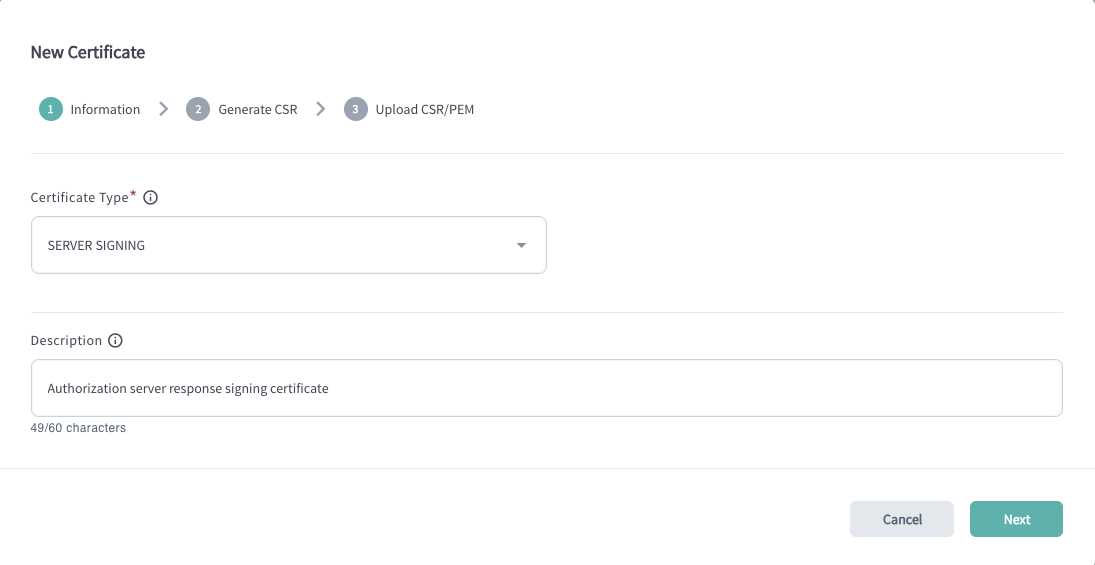 Organization certificate wizard